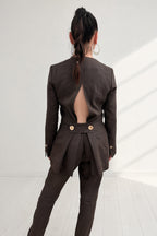 linen brown jacket