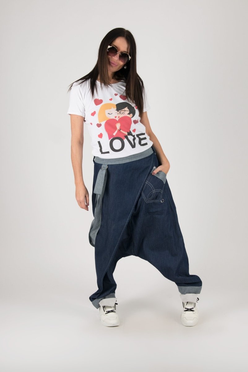 Jeans Drop Crotch Pants Lesila - EUG Fashion