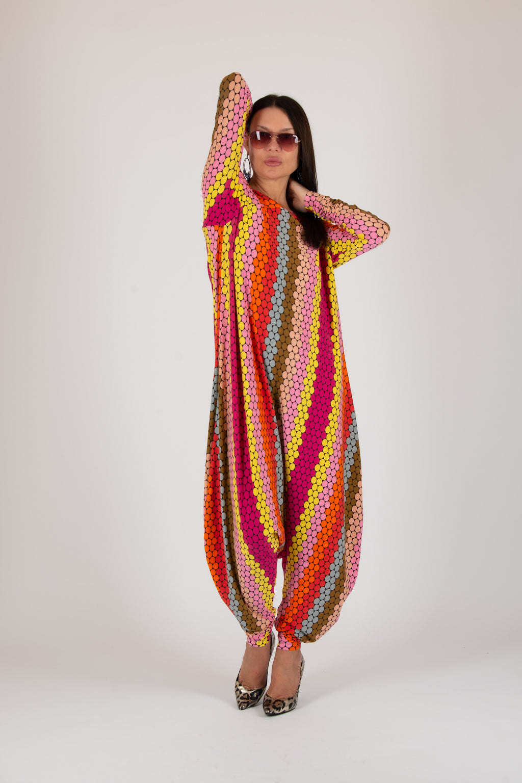 Polka dots harem jumpsuit