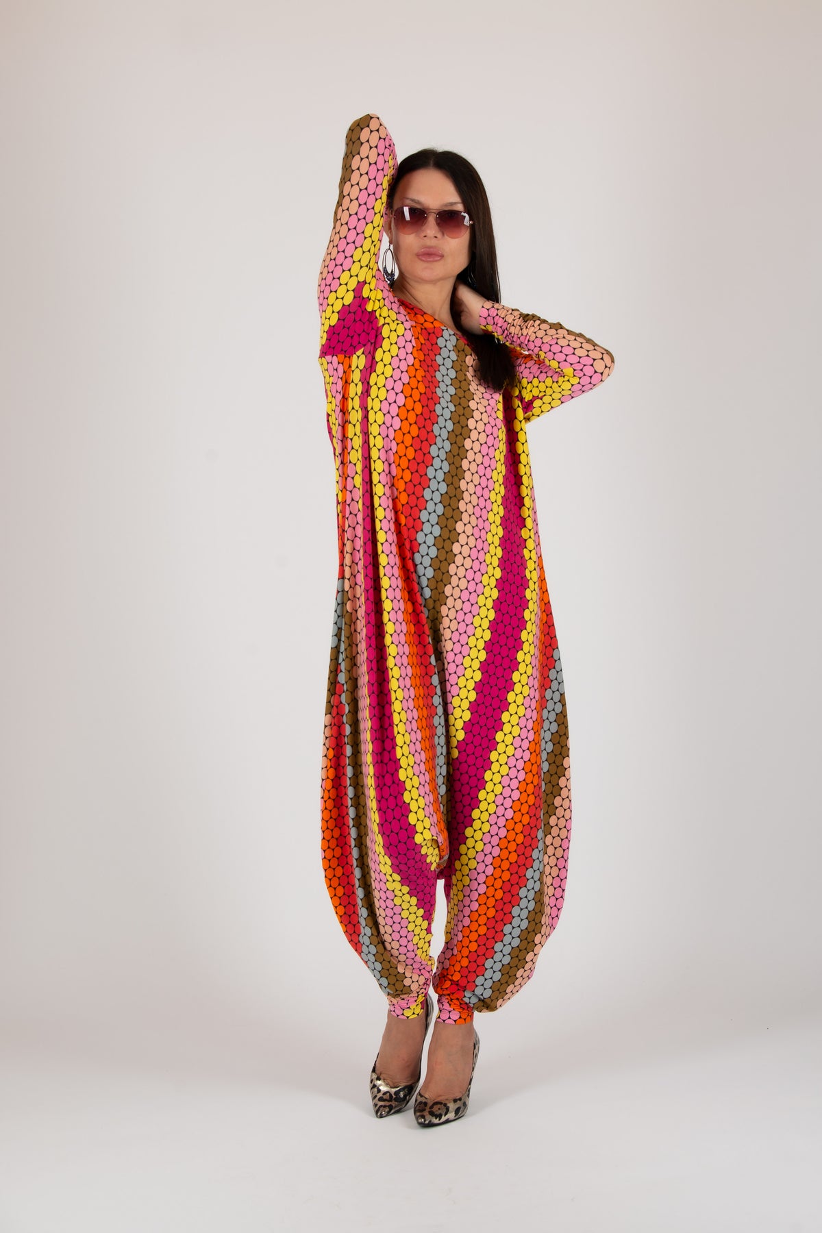 Polka dots harem jumpsuit