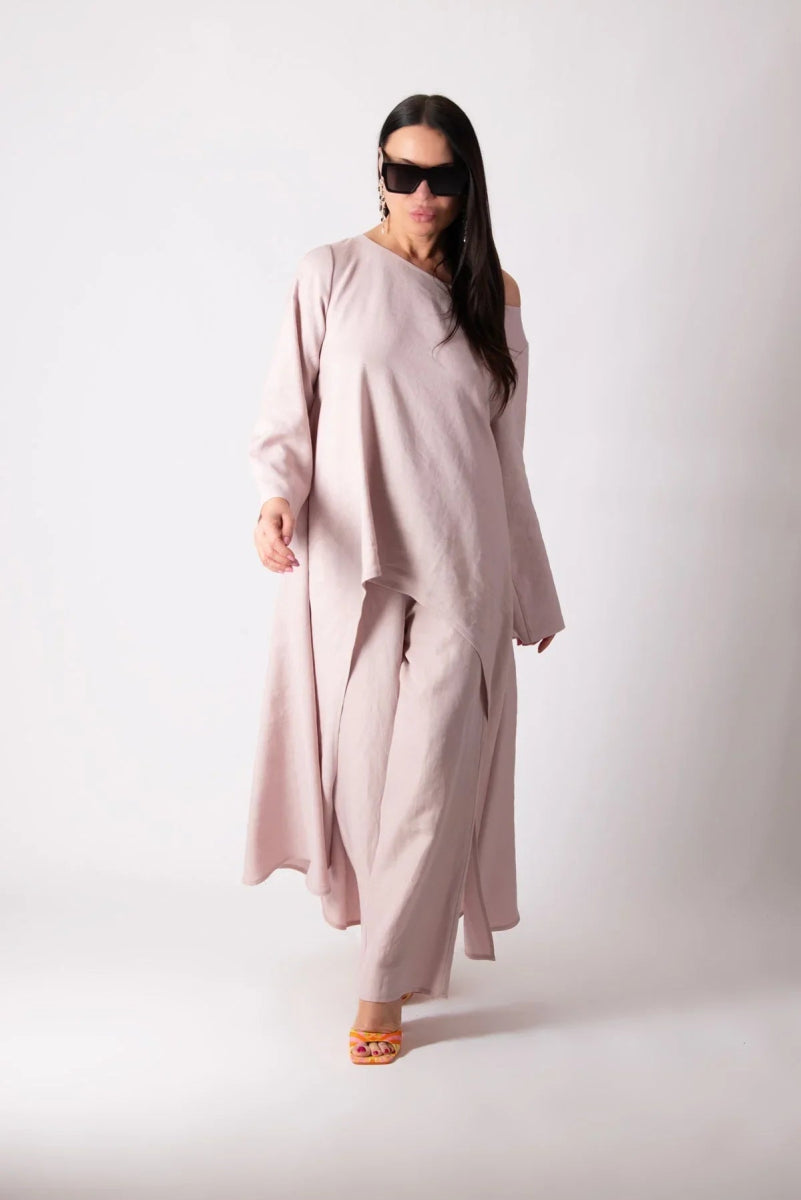 JESIKA TWO PIECES WIDE LINEN SET - EUG FASHION EugFashion 