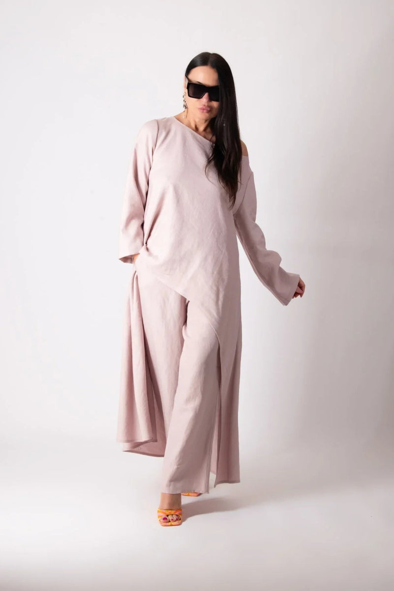 JESIKA TWO PIECES WIDE LINEN SET - EUG FASHION EugFashion 