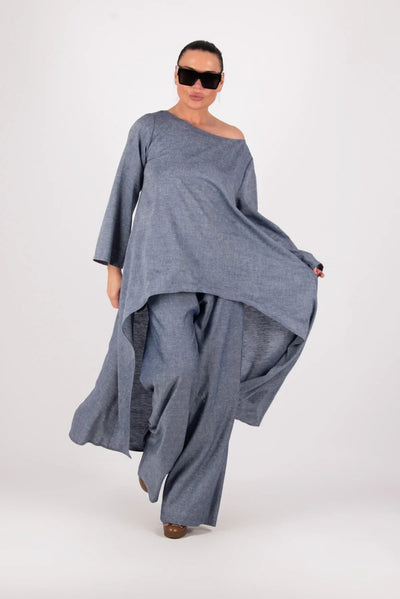 JESIKA TWO PIECES WIDE LINEN SET - EUG FASHION EugFashion 