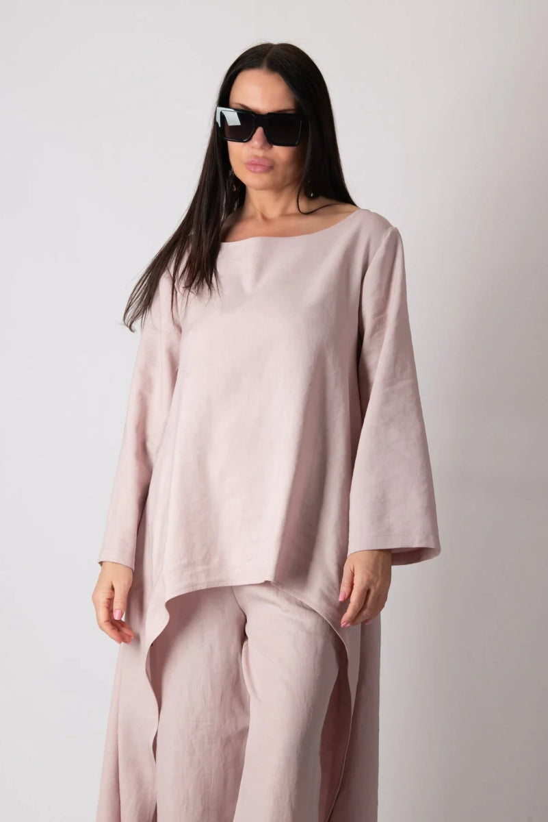 JESIKA TWO PIECES WIDE LINEN SET - EUG FASHION EugFashion 