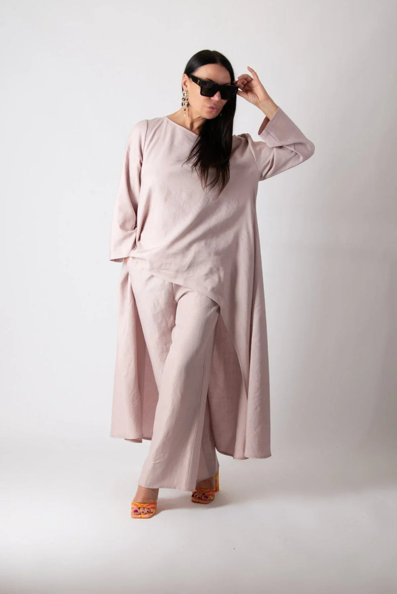 JESIKA TWO PIECES WIDE LINEN SET - EUG FASHION EugFashion 