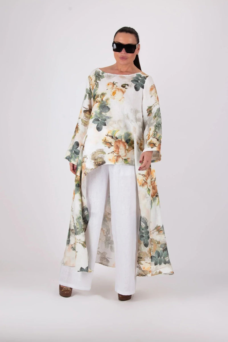JESIKA WHITE WIDE LINEN PANTS - EUG Fashion