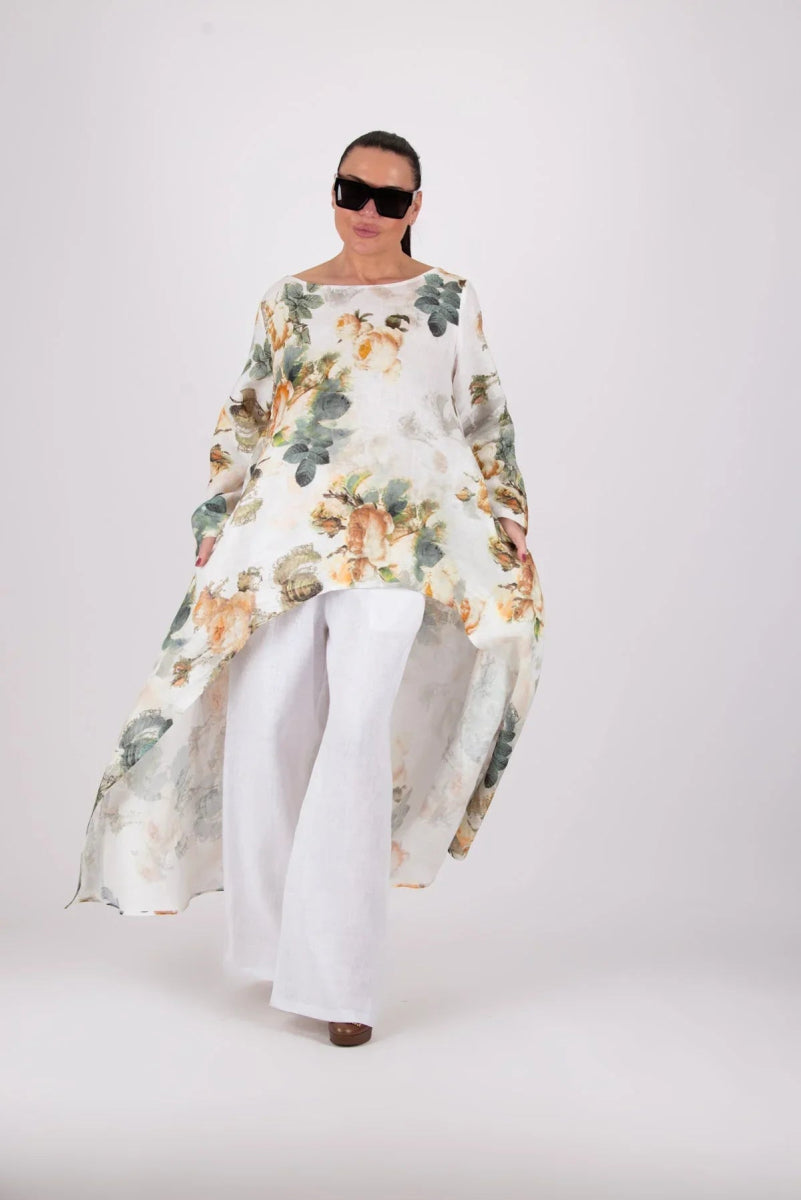 JESIKA WHITE WIDE LINEN PANTS - EUG Fashion