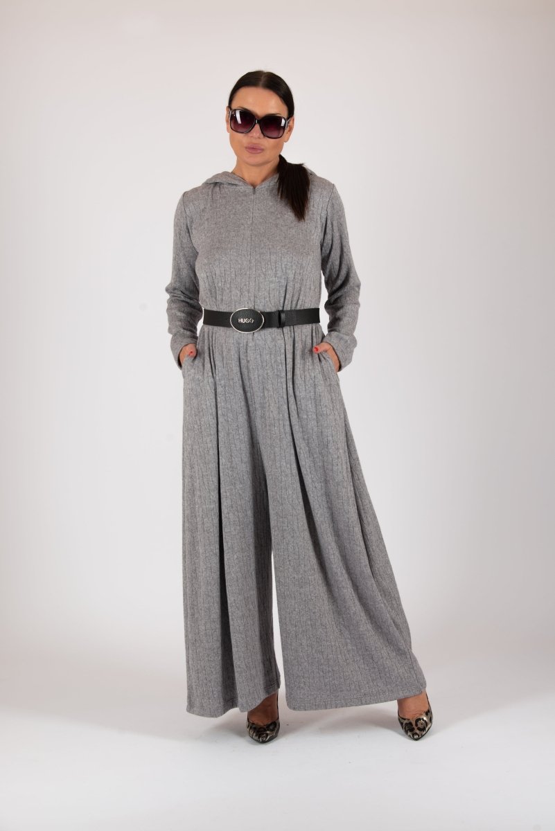 Knitted Hooded Jumpsuit LINA - EUG Fashion