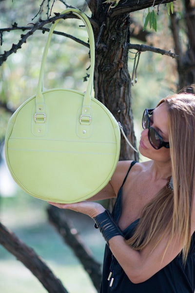 Lemon Green Leather Bag MARKIZA/BARISTA - EUG Fashion EugFashion 