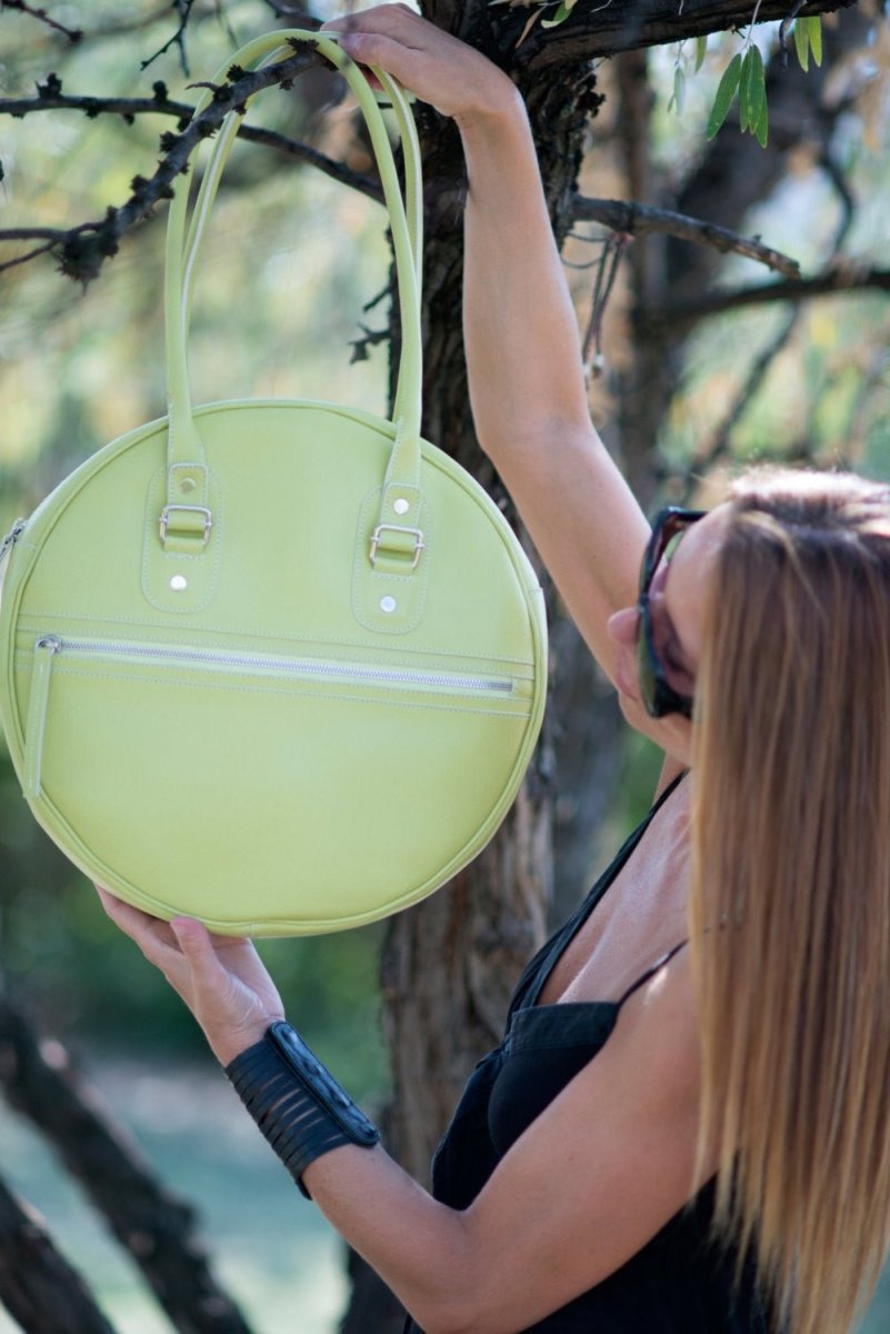 Lemon Green Leather Bag MARKIZA/BARISTA - EUG Fashion EugFashion 