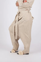 LESILA DROP CROTCH LINEN PANTS - EUG Fashion