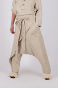LESILA DROP CROTCH LINEN PANTS - EUG Fashion