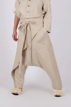 LESILA DROP CROTCH LINEN PANTS - EUG Fashion