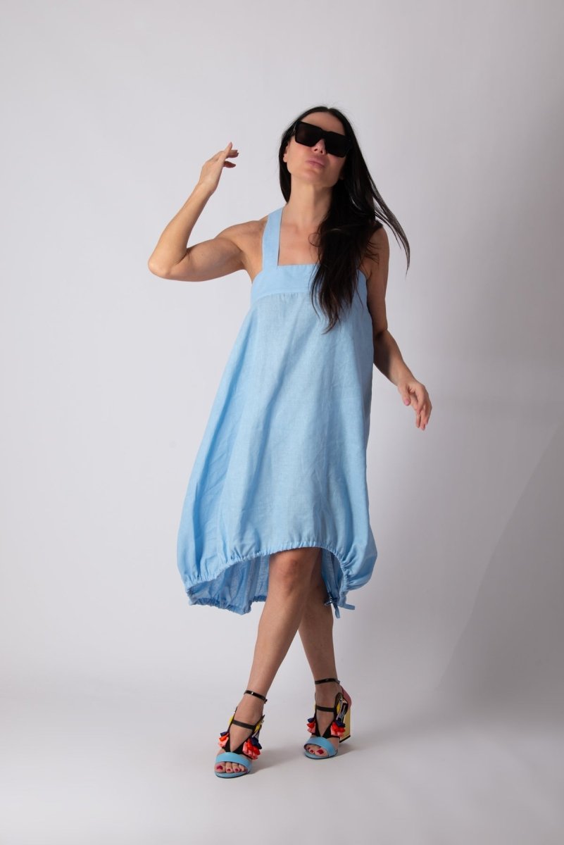 Light blue linen dress KATE - EUG Fashion