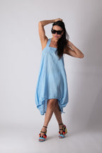 Light blue linen dress KATE - EUG Fashion