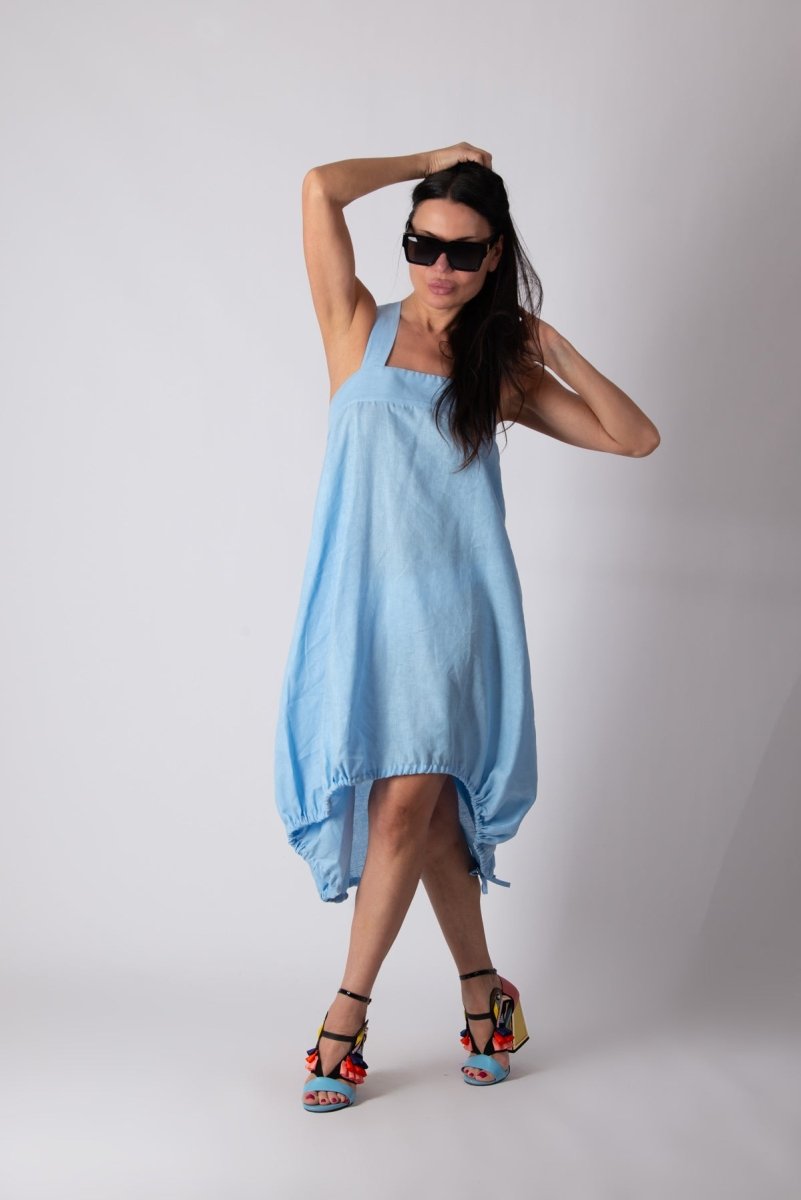 Light blue linen dress KATE - EUG Fashion EugFashion 