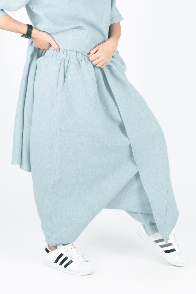 Light Blue Linen Set LAUREN - EUG Fashion