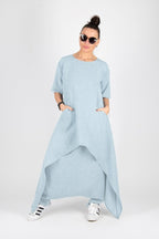 Light Blue Linen Set LAUREN - EUG Fashion