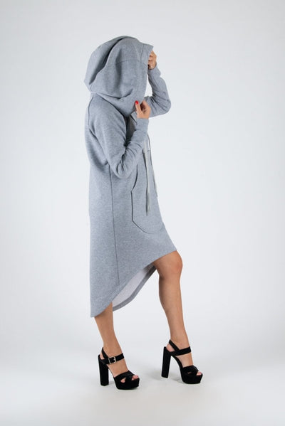 Light grey Hooded Dress TAYLOR - EUG Fashion EugFashion 