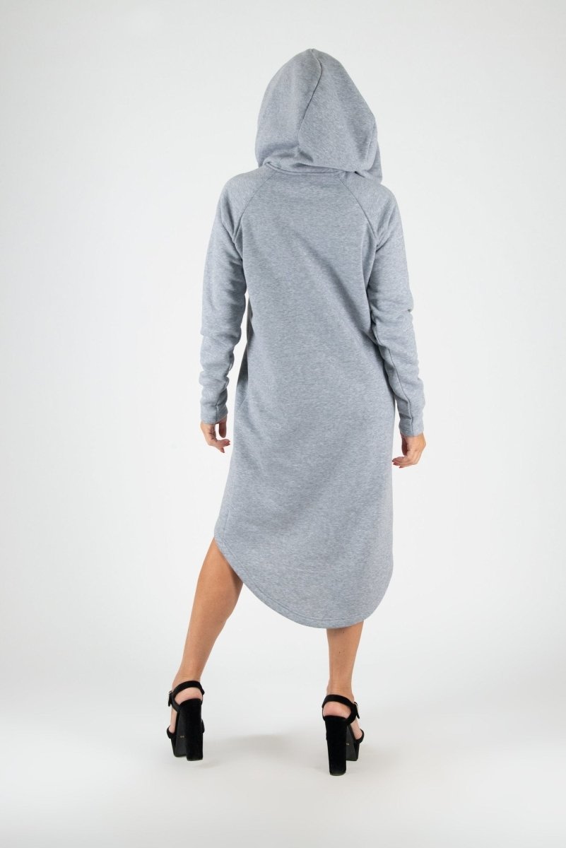 Light grey Hooded Dress TAYLOR - EUG Fashion EugFashion 