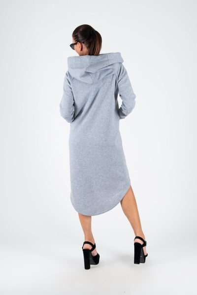 Light grey Hooded Dress TAYLOR - EUG Fashion EugFashion 