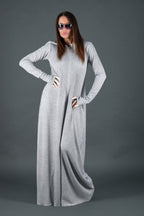 Light Grey Knitted Hooded Jumpsuit LINA - EUG Fashion