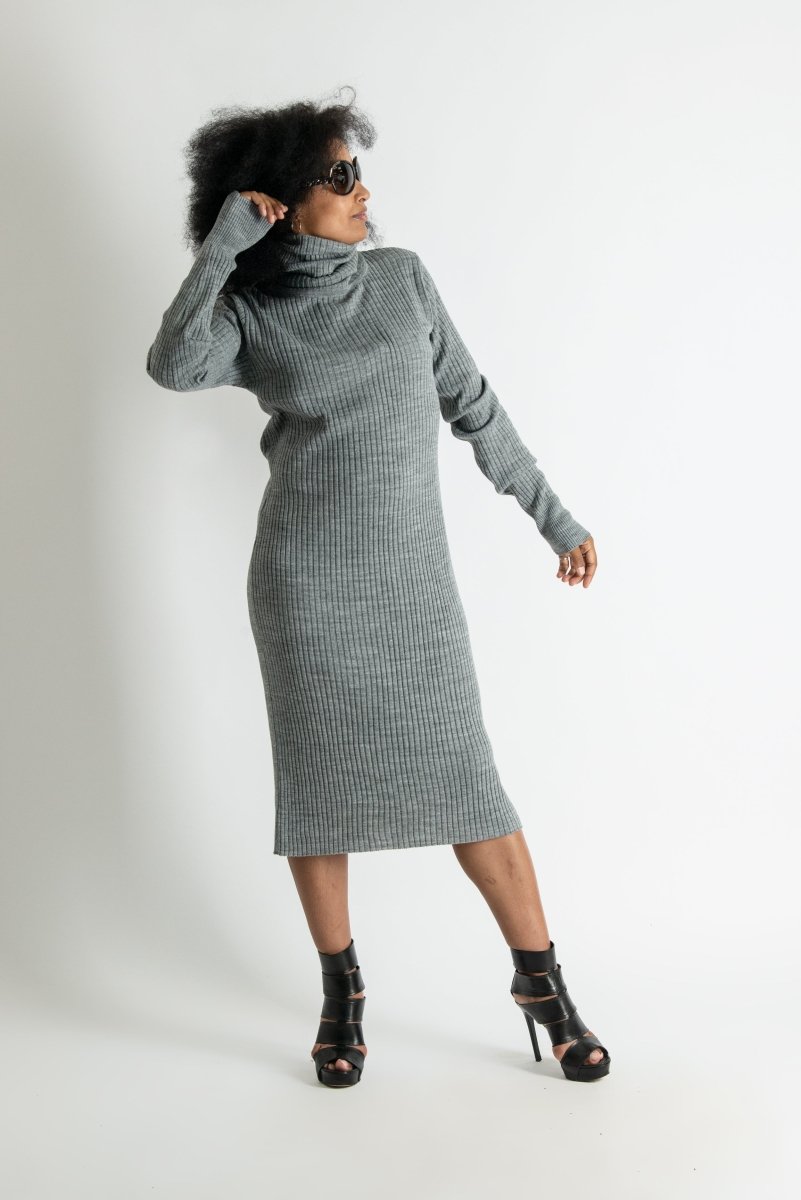 Light Grey knitting dress MIA SALE - EUG Fashion