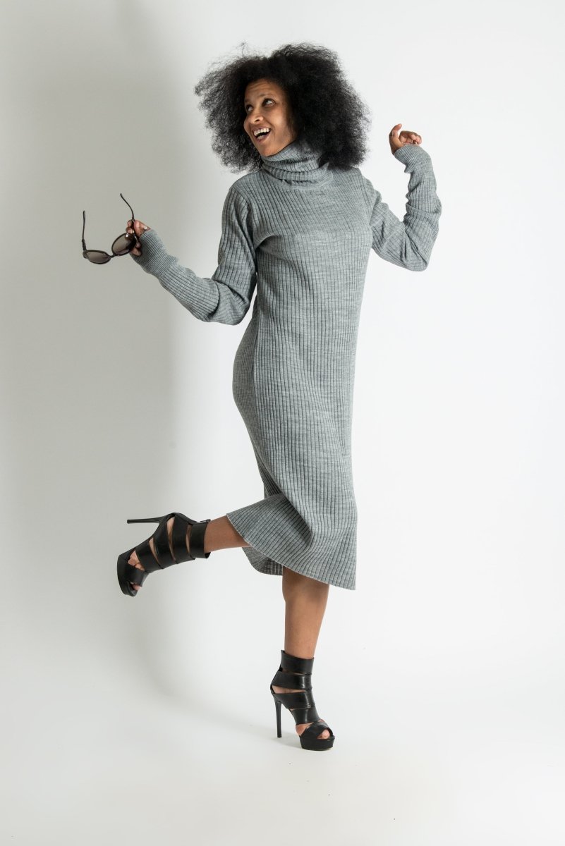 Light Grey knitting dress MIA SALE - EUG Fashion