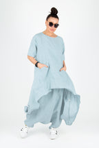 wide linen set - eug fashion #light-blue