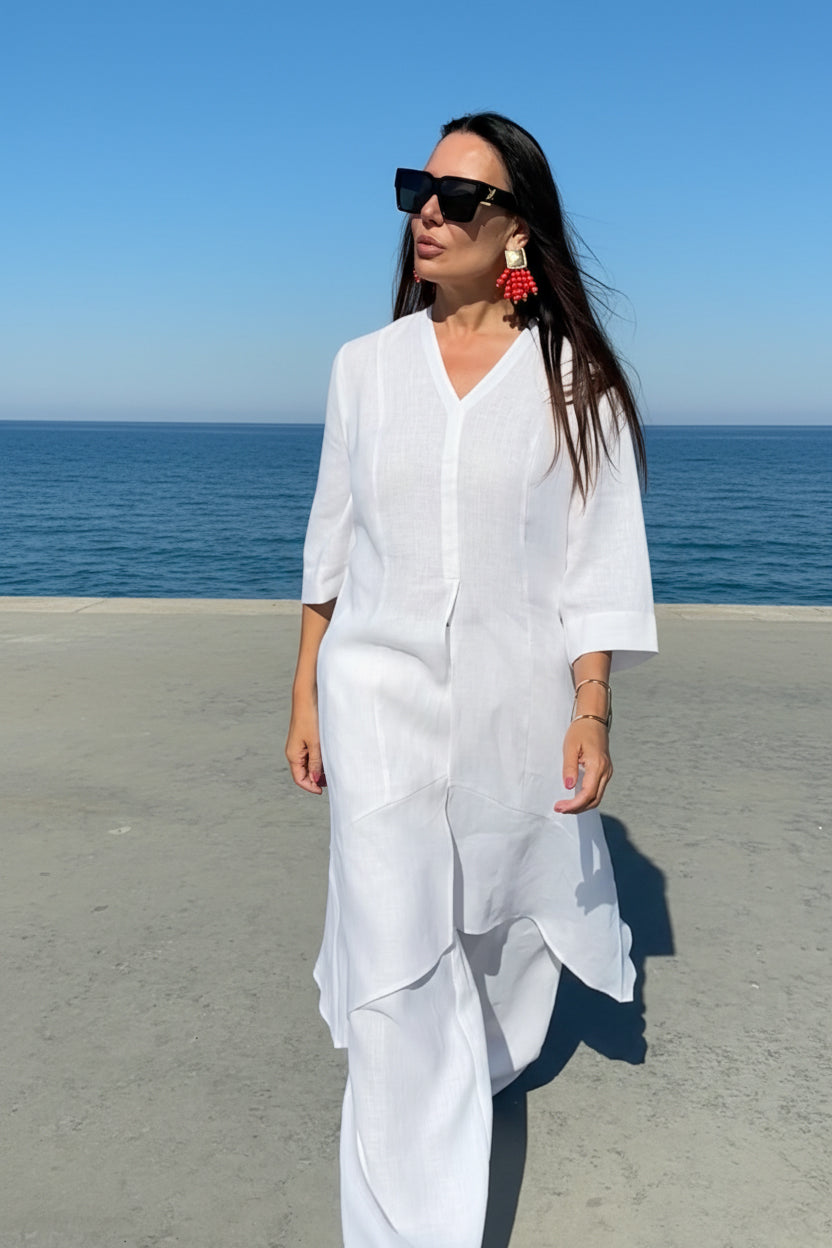 White linen top