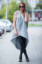 Linen Asymmetric Tunic Sharon - EUG Fashion
