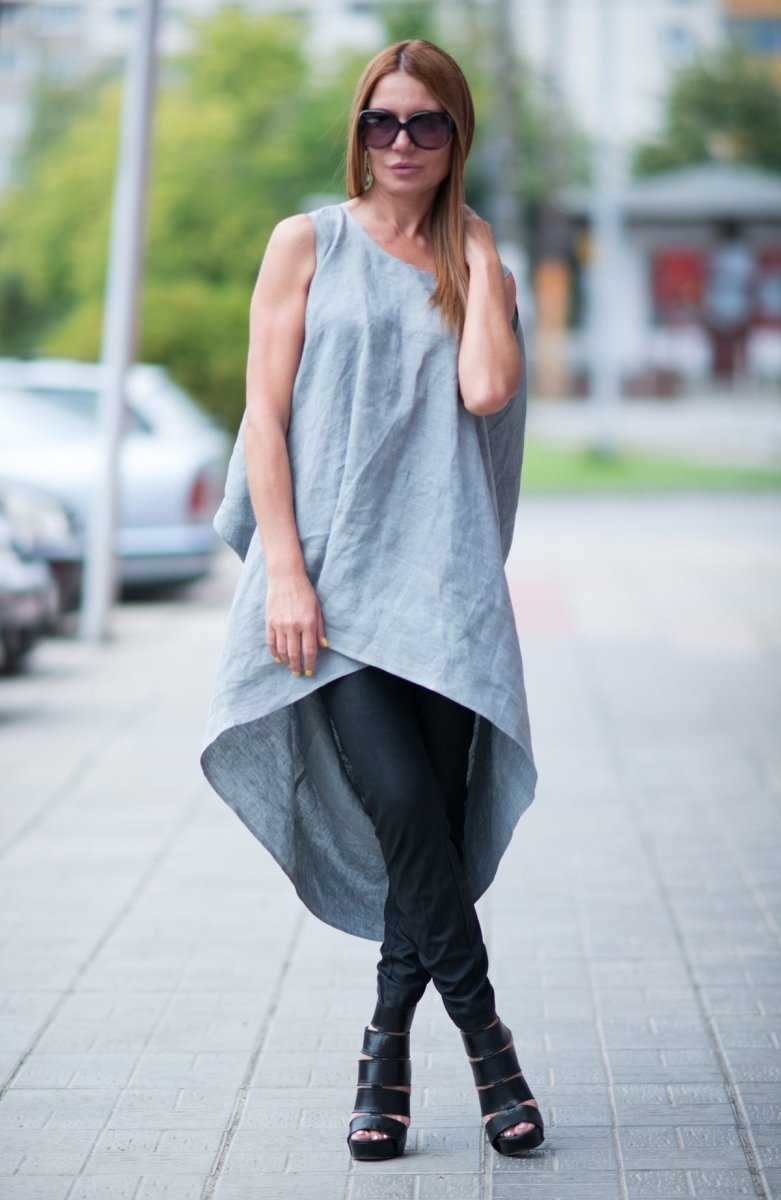 Linen Asymmetric Tunic Sharon - EUG Fashion EugFashion 