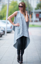Linen Asymmetric Tunic Sharon - EUG Fashion