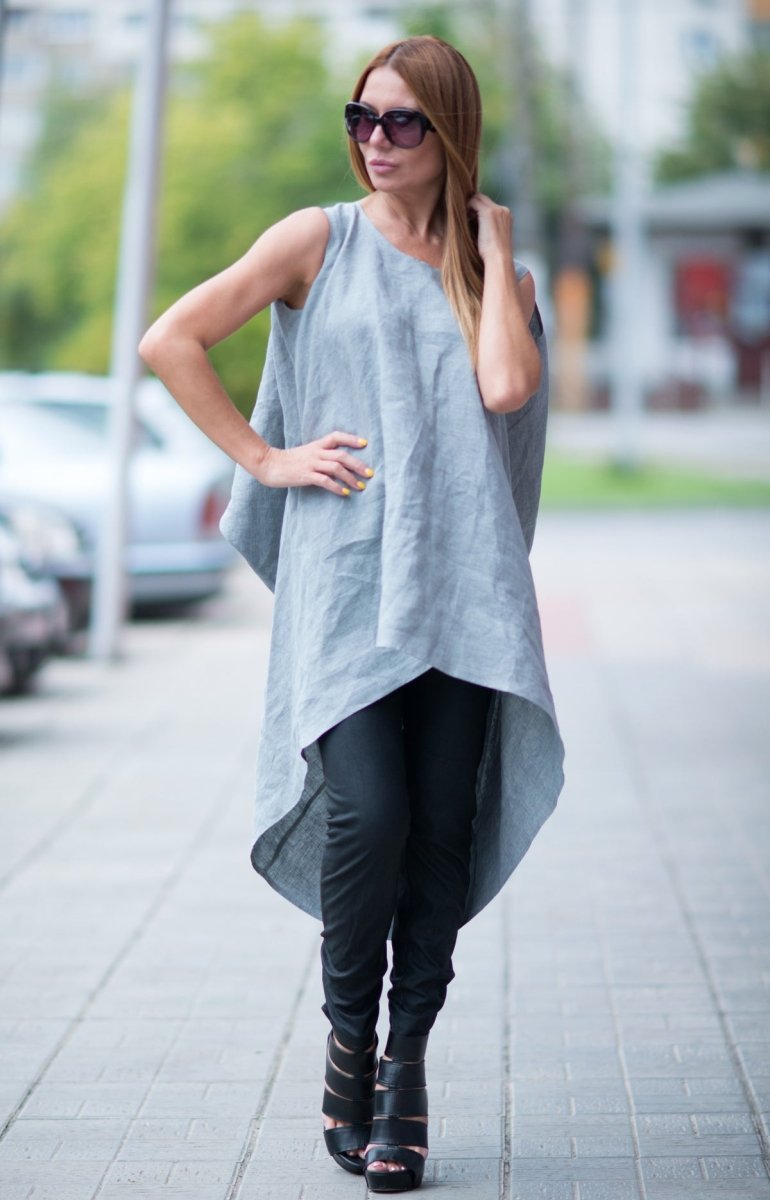 Linen Asymmetric Tunic Sharon - EUG Fashion EugFashion 