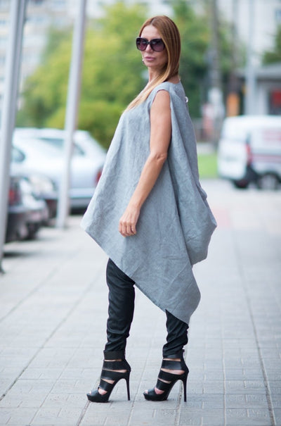 Linen Asymmetric Tunic Sharon - EUG Fashion EugFashion 