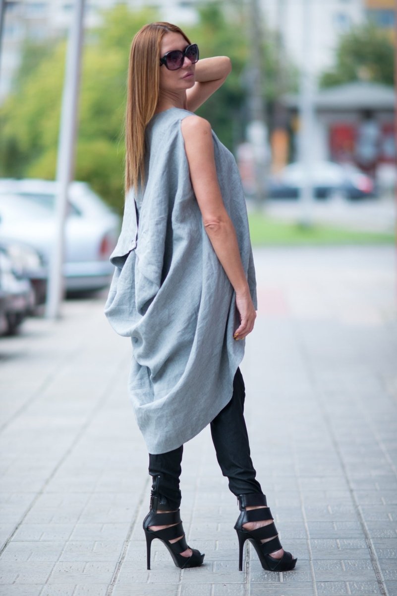 Linen Asymmetric Tunic Sharon - EUG Fashion EugFashion 