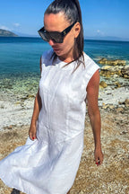 Linen Beige Dress KRISIA - EUG Fashion