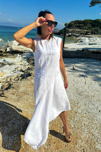 Linen Beige Dress KRISIA - EUG Fashion