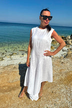 Linen Beige Dress KRISIA - EUG Fashion