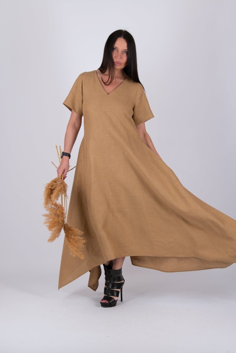 Linen Beige Dress LUCCA - EUG Fashion