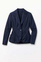 dark blue elegant linen jacket