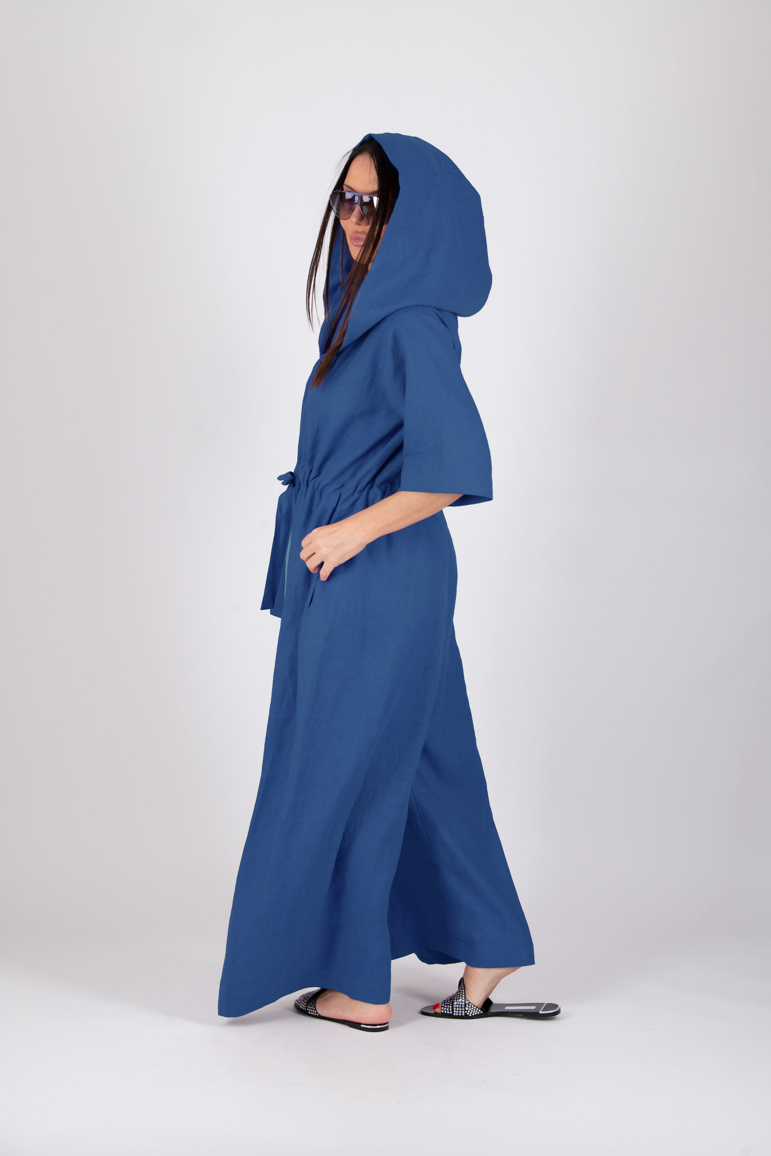 Linen Hooded Jumpsuit REGINA