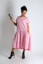 baby pink linen dress