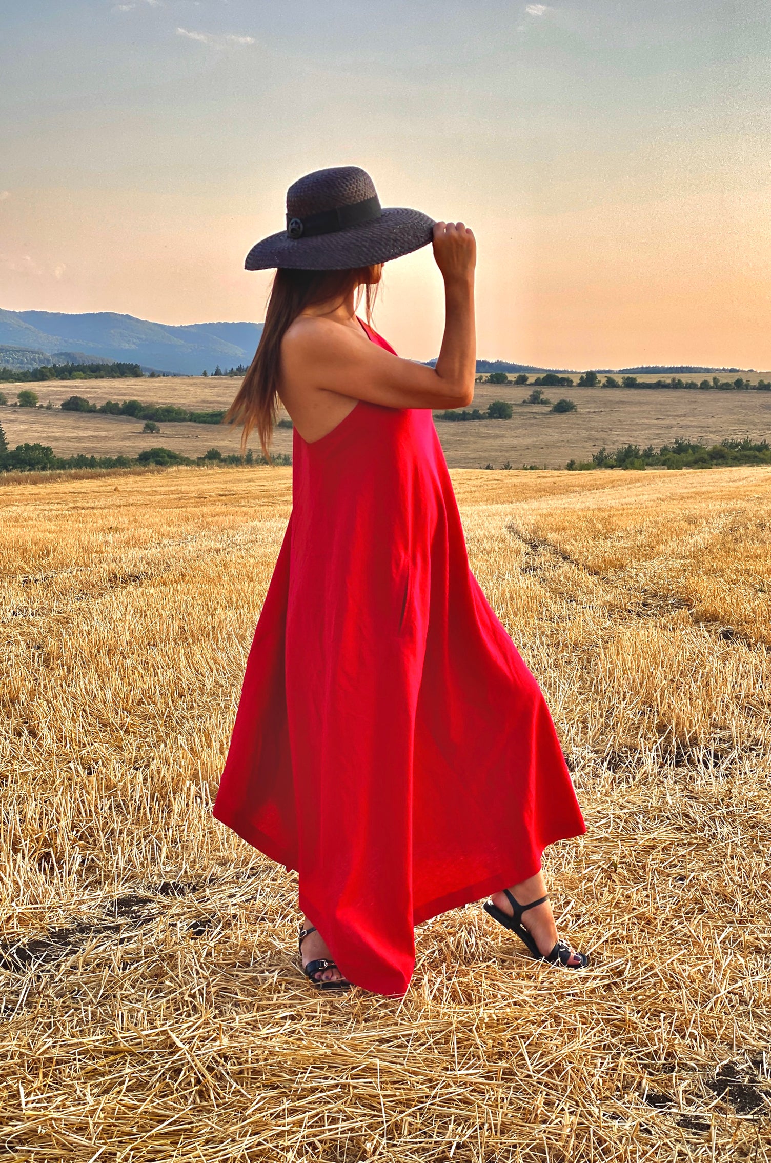 Linen One-Shoulder Dress - Tiffany