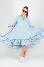 linen-light-green-dress - EUG fashion #light-blue