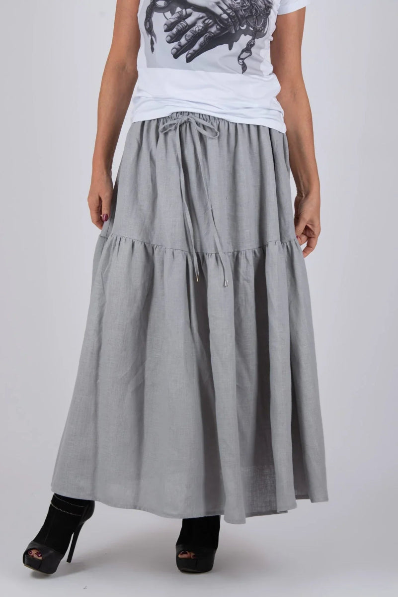 Linen Flounces skirt EUGF - EUG Fashion