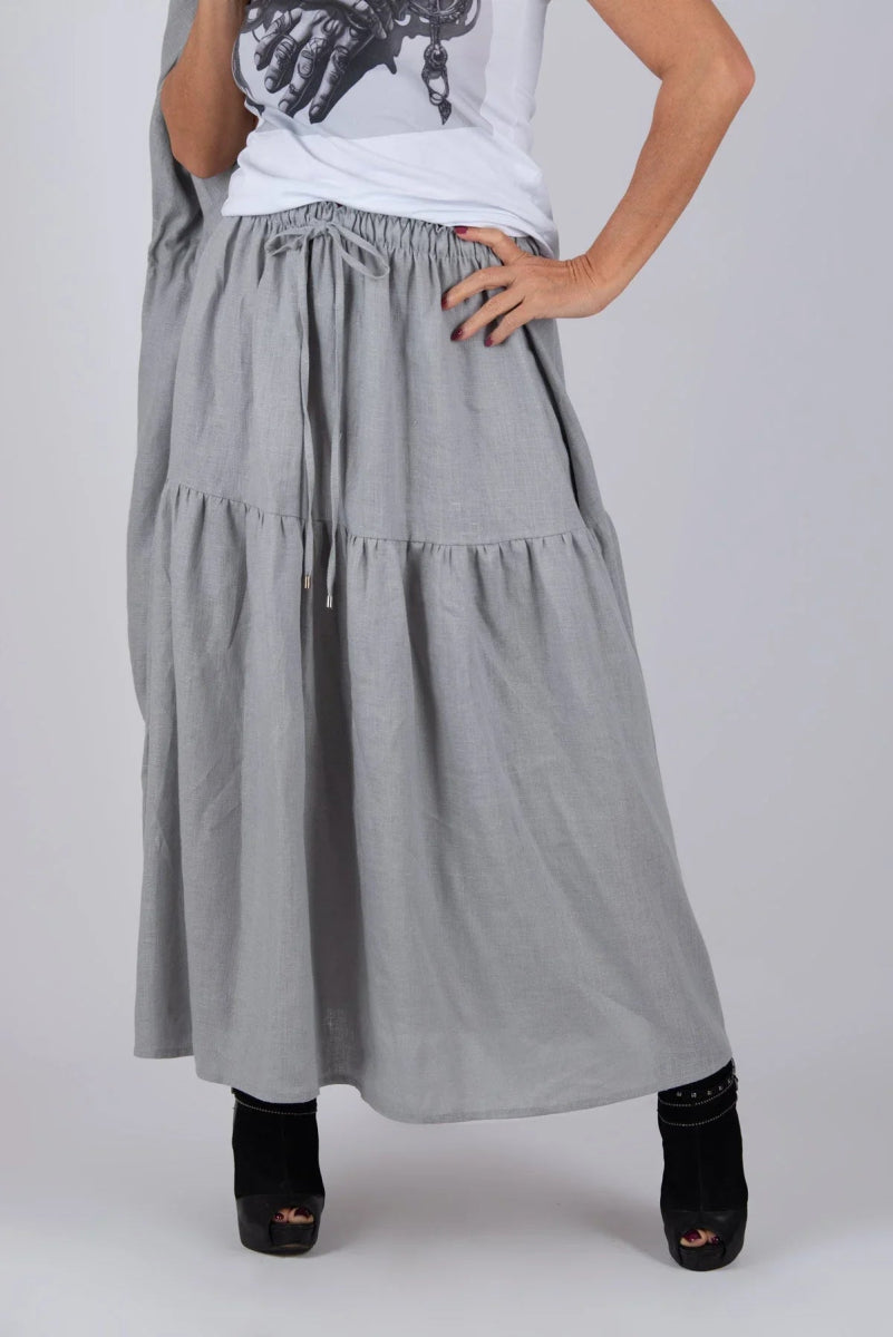 Linen Flounces skirt EUGF - EUG Fashion