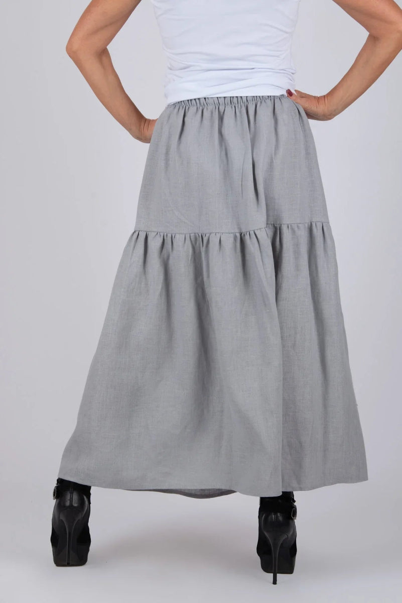 Linen Flounces skirt EUGF - EUG Fashion