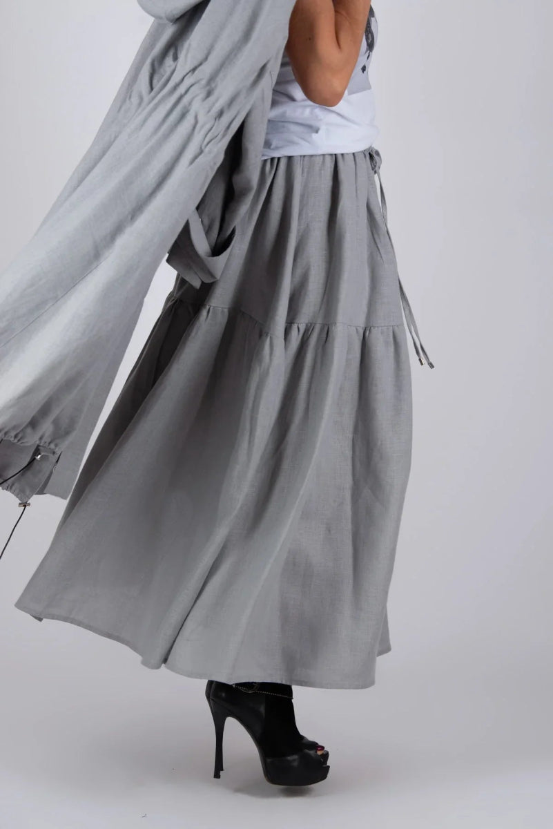Linen Flounces skirt EUGF - EUG Fashion