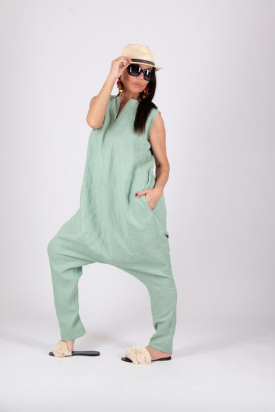 Linen Harem Jumpsuit BETY - EUG Fashion EugFashion 